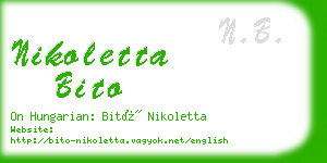 nikoletta bito business card