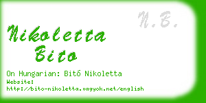 nikoletta bito business card
